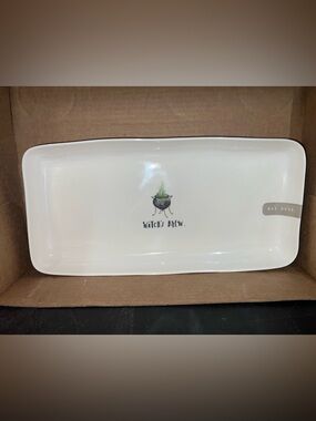 Rae Dunn White 'Witch's Brew' Rectangular Serving Platter Melamine